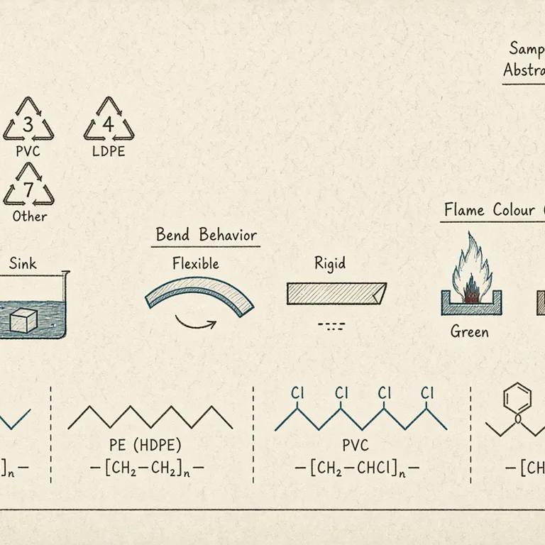Editorial plate of polymer identification marks on textured paper.